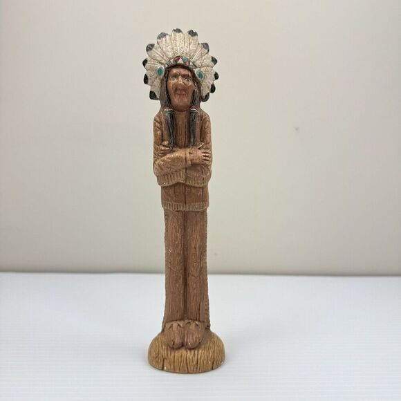 Vintage Indian Man Thanksgiving Ceramic Stick Person Decor Native American - Picture 1 of 7